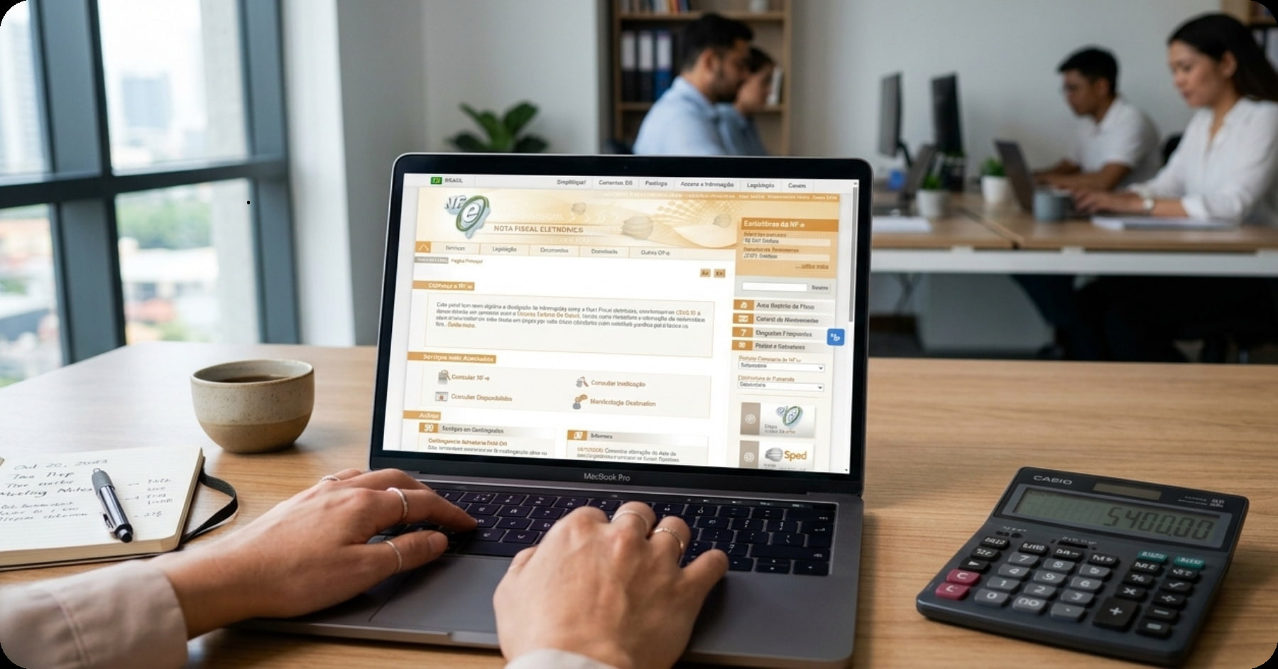 Novo DANFE exibido em tela de notebook com QR Code e campos de IBS e CBS da Reforma Tributária